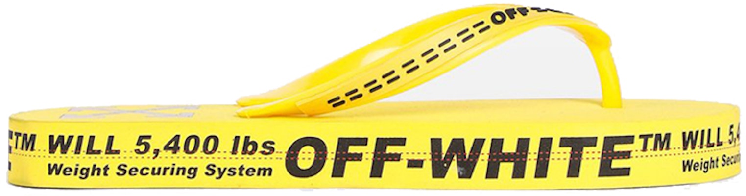 Off-White Logo Typographic Flip Flop Fashion Yellow Slippers OMIA131R20D270016000 Order Off-White Logo Typographic Flip Flop Fashion Yellow Slippers OMIA131R20D270016000