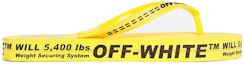 Order Selipar Fesyen Kuning Jenama Typographic Off-White dengan Logo OMIA131R20D270016000