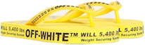 Shop Selipar Fesyen Kuning Jenama Typographic Off-White dengan Logo OMIA131R20D270016000