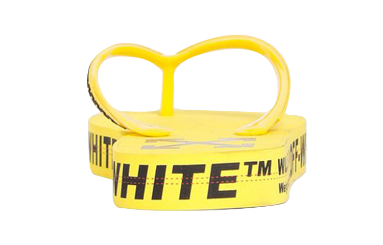 Purchase Tongs Off-White Logo Typographique Mode Jaune Slippers OMIA131R20D270016000