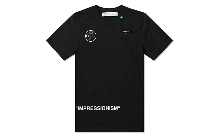 Lookbook OFF-WHITE箭头印花宽松黑色T恤 OMAA038R191850151028