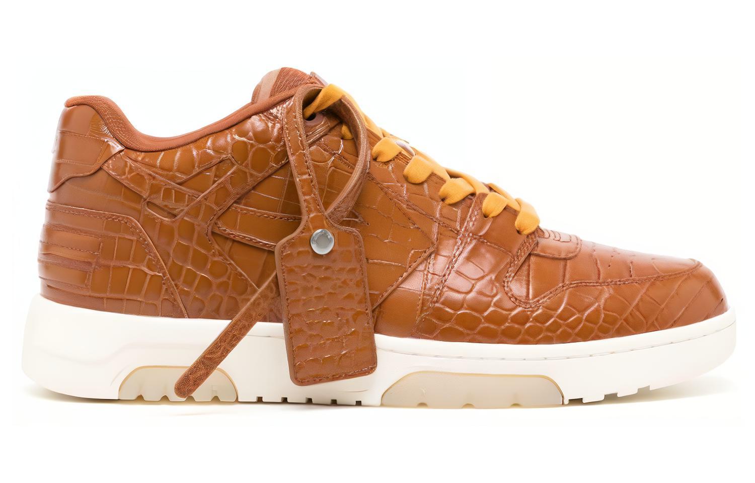 Off-White Out Of Office OOO Low Tops Orange Croc 'Brown' 圖 2