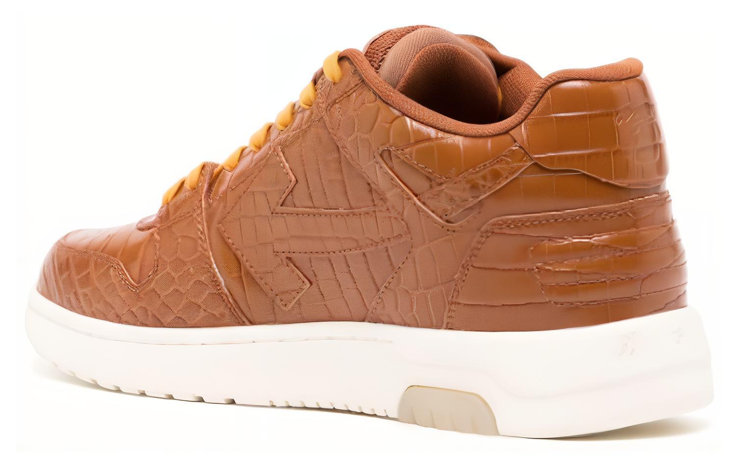 Off-White Out Of Office OOO Low Tops Orange Croc 'Brown' 圖 4