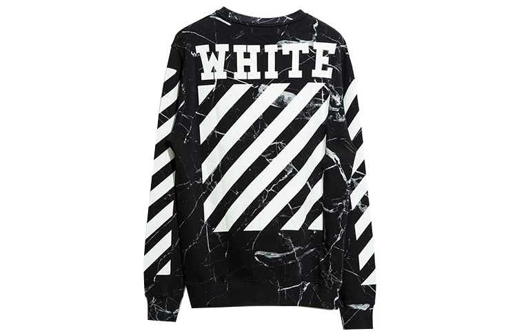 OFF-WHITE Marble Crewneck Sweatshirt Men Black OMBA003G20FLE0021001