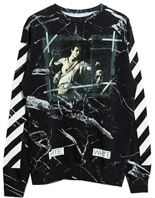 오프화이트 마블 크루넥 맨투맨 블랙 남성용 OMBA003G20FLE0021001 Lookbook 오프화이트 마블 크루넥 맨투맨 블랙 남성용 OMBA003G20FLE0021001