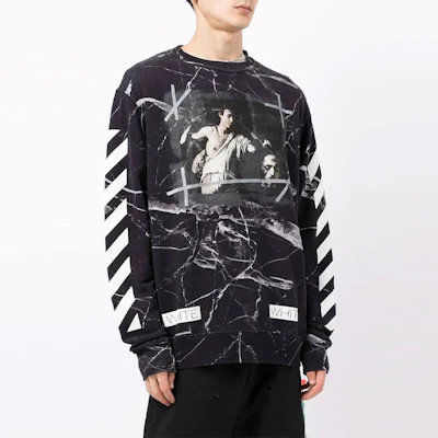 오프화이트 마블 크루넥 맨투맨 블랙 남성용 OMBA003G20FLE0021001 Purchase 오프화이트 마블 크루넥 맨투맨 블랙 남성용 OMBA003G20FLE0021001