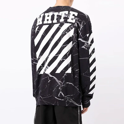 오프화이트 마블 크루넥 맨투맨 블랙 남성용 OMBA003G20FLE0021001 Details for 오프화이트 마블 크루넥 맨투맨 블랙 남성용 OMBA003G20FLE0021001