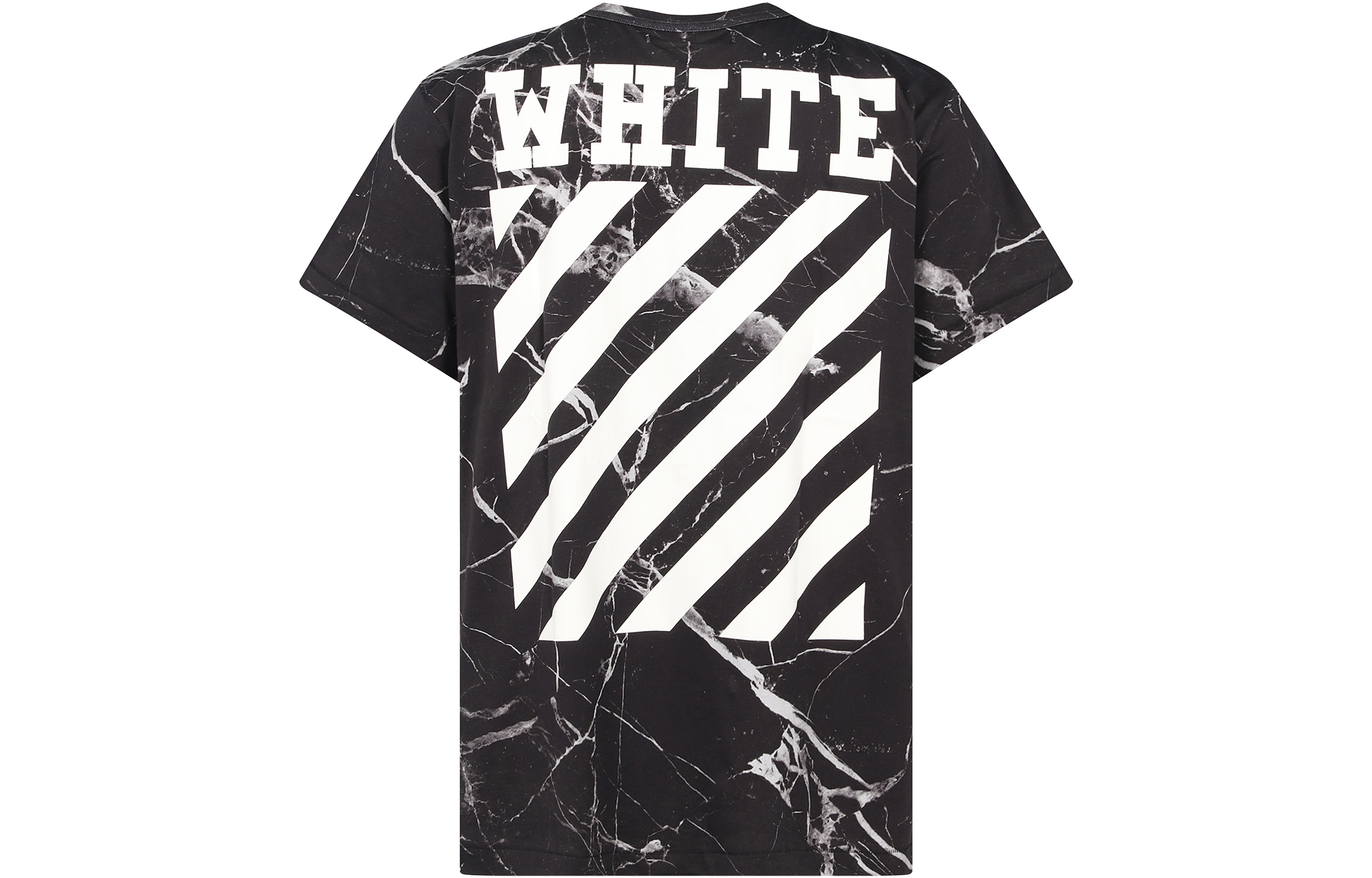 OFF-WHITE Marble Oil Painting Graphic Tee Grey Unisex Couple Style OMAA004S160910139988 圖 3
