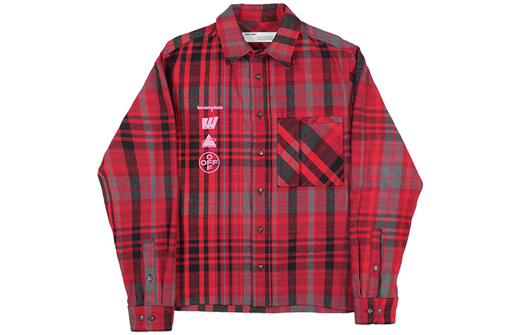 OFF-WHITE Mariana De Silva Red Plaid Long Sleeve Shirt OMGA060E19E230052088