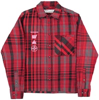 OFF-WHITE Mariana De Silva Red Plaid Long Sleeve Shirt OMGA060E19E230052088 OFF-WHITE Mariana De Silva Red Plaid Long Sleeve Shirt OMGA060E19E230052088