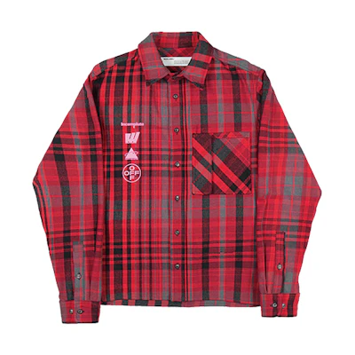 OFF-WHITE Mariana De Silva Red Plaid Long Sleeve Shirt OMGA060E19E230052088