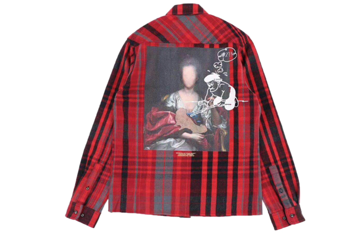 Lookbook OFF-WHITE Mariana De Silva 紅色格紋長袖襯衫 OMGA060E19E230052088