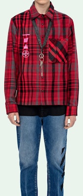 오프화이트 마리아나 드 실바 레드 체크 긴팔 셔츠 OMGA060E19E230052088 Shop 오프화이트 마리아나 드 실바 레드 체크 긴팔 셔츠 OMGA060E19E230052088