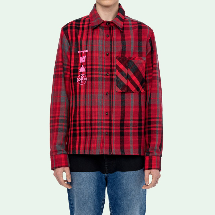Details for OFF-WHITE Mariana De Silva 紅色格紋長袖襯衫 OMGA060E19E230052088