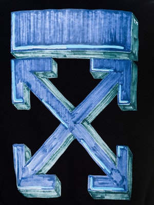 Off-White Marker Arrow Oversized Hoodie Black Blue Order Off-White Marker Arrow Oversized Hoodie Black Blue