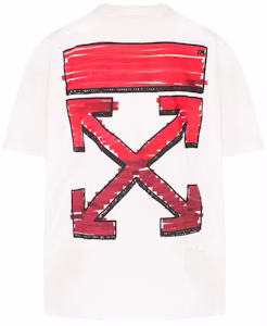 Off-White Marker Arrow Baju-T Oversize Putih Merah Order Off-White Marker Arrow Baju-T Oversize Putih Merah