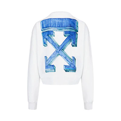 OFF-WHITE Marker Arrows White Pullover Sweatshirt () OMBA035E20FLE0020145