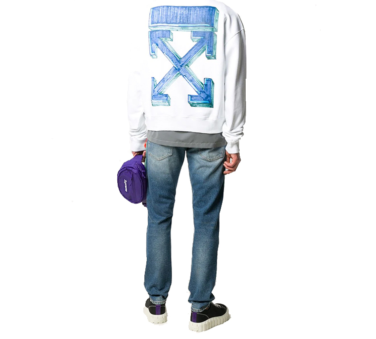 Purchase Sudadera Blanca OFF-WHITE Marker Arrows Pullover OMBA035E20FLE0020145