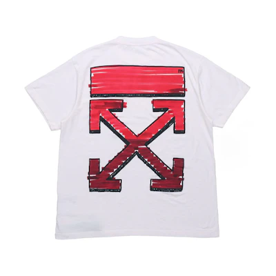 OFF-WHITE Marker S/S Over Tee White/Red