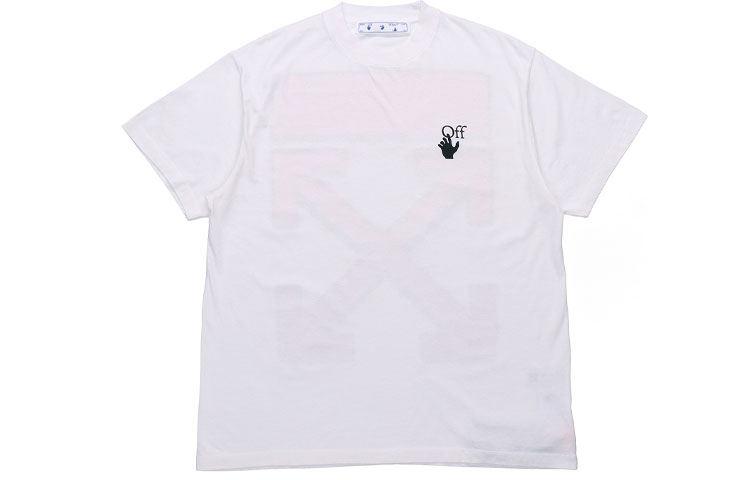 Order OFF-WHITE Marker Baju-T Lengan Pendek Putih/Merah OMAA038R21JER0020125