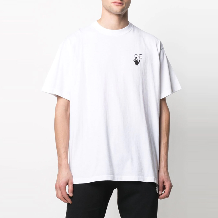 Lookbook OFF-WHITE Marker Baju-T Lengan Pendek Putih/Merah OMAA038R21JER0020125