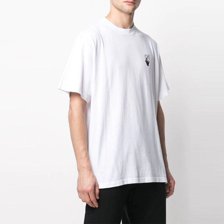 Shop OFF-WHITE Marker Baju-T Lengan Pendek Putih/Merah OMAA038R21JER0020125