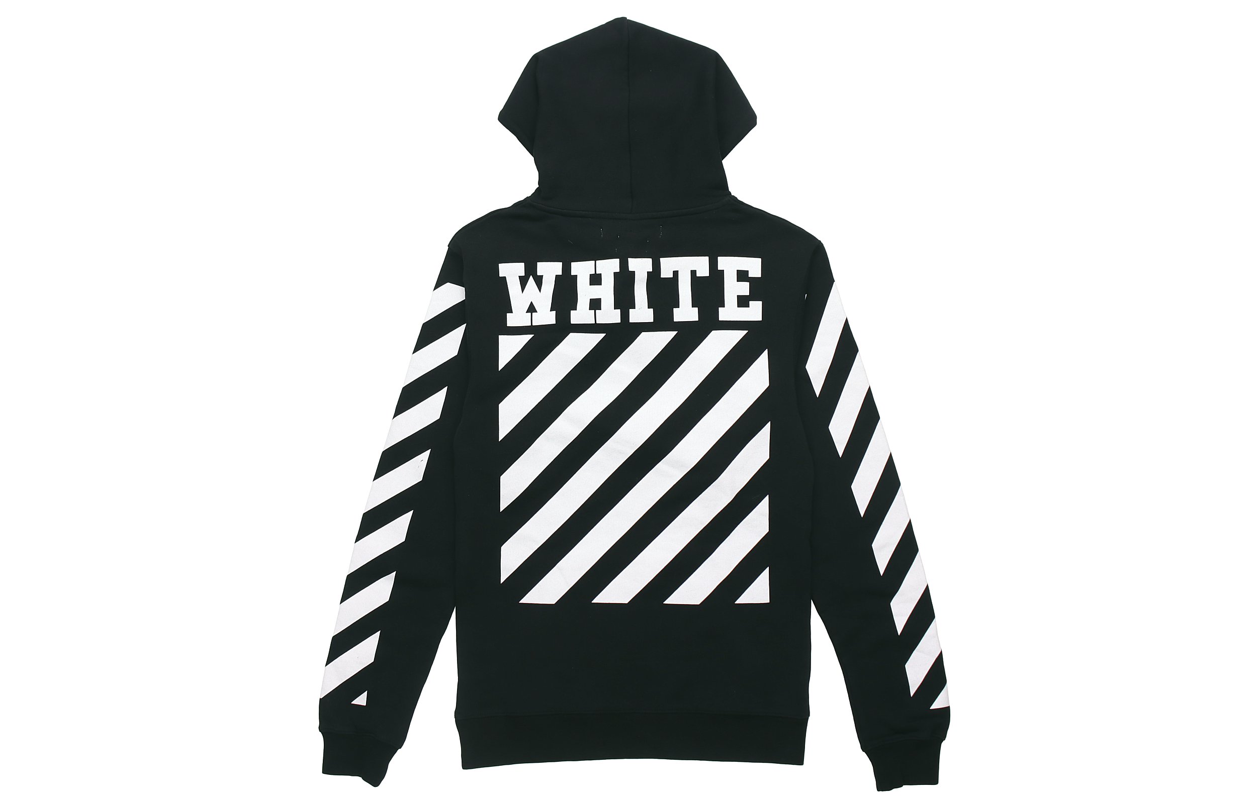 Lookbook Off-White 融化油畫宗教條紋連帽黑色男款衛衣 OMBB001F150030031088