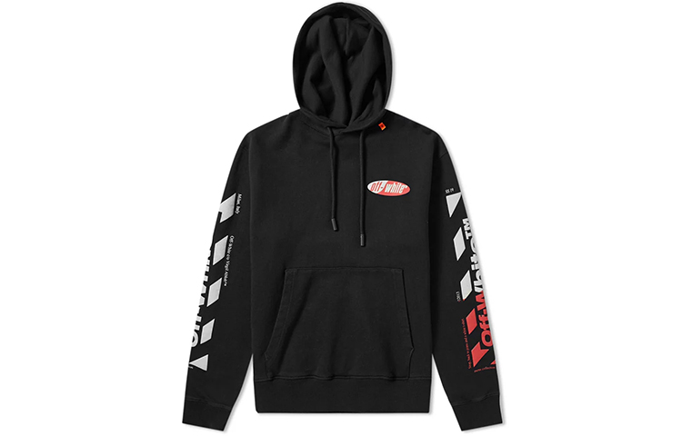 Lookbook 오프 화이트 믹스 프린트 릴렉스 핏 스웻셔츠 블랙 OMBB034S190030061020