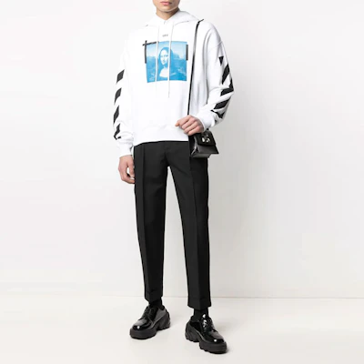 Sudadera Gráfica Mona Lisa OFF-WHITE SS21 Blanca - Corte Estándar. OMBB037R21FLE0010110 Lookbook Sudadera Gráfica Mona Lisa OFF-WHITE SS21 Blanca - Corte Estándar. OMBB037R21FLE0010110