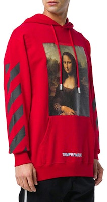OFF-WHITE 男款紅色蒙娜麗莎印花長袖上衣 OMBB029S180030122010 Shop OFF-WHITE 男款紅色蒙娜麗莎印花長袖上衣 OMBB029S180030122010