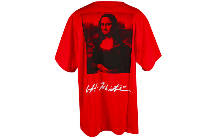 OFF-WHITE Mona Lisa SS19 Graphic Red Tee OMAA038S191850052010