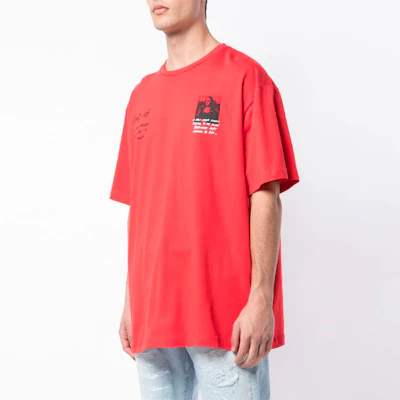 OFF-WHITE 莫娜丽莎 SS19 红色图案短袖T恤 OMAA038S191850052010 Details for OFF-WHITE 莫娜丽莎 SS19 红色图案短袖T恤 OMAA038S191850052010