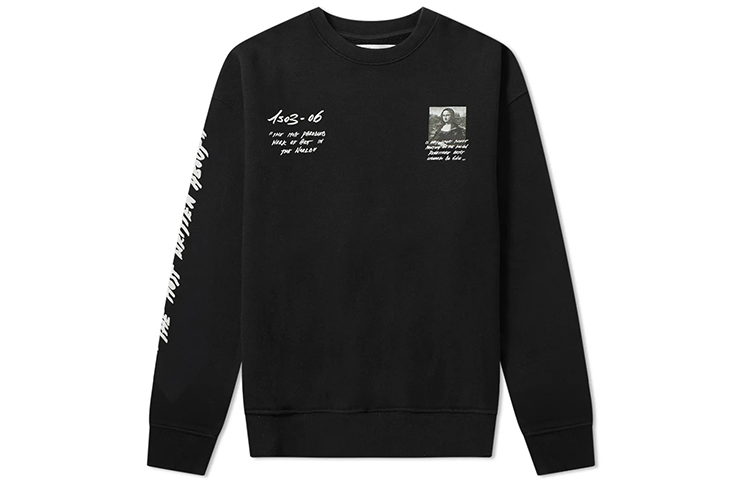 Order Off-White Mona Lisa SS19 Crewneck Sweatshirt Hitam OMBA035S190030051020
