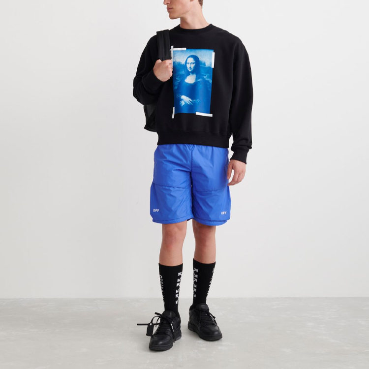 OFF-WHITE Mona Lisa SS22 Cotton Crewneck Pullover Sweatshirt Black Mens. OMBA058C99FLE0031045 圖 3