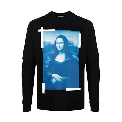 OFF-WHITE Monalisa Graphic Long Sleeve T-Shirt Black OMAB068C99JER0011045BLACK