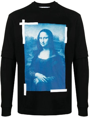 OFF-WHITE 蒙娜丽莎图案长袖T恤 黑色 OMAB068C99JER0011045BLACK Order OFF-WHITE 蒙娜丽莎图案长袖T恤 黑色 OMAB068C99JER0011045BLACK