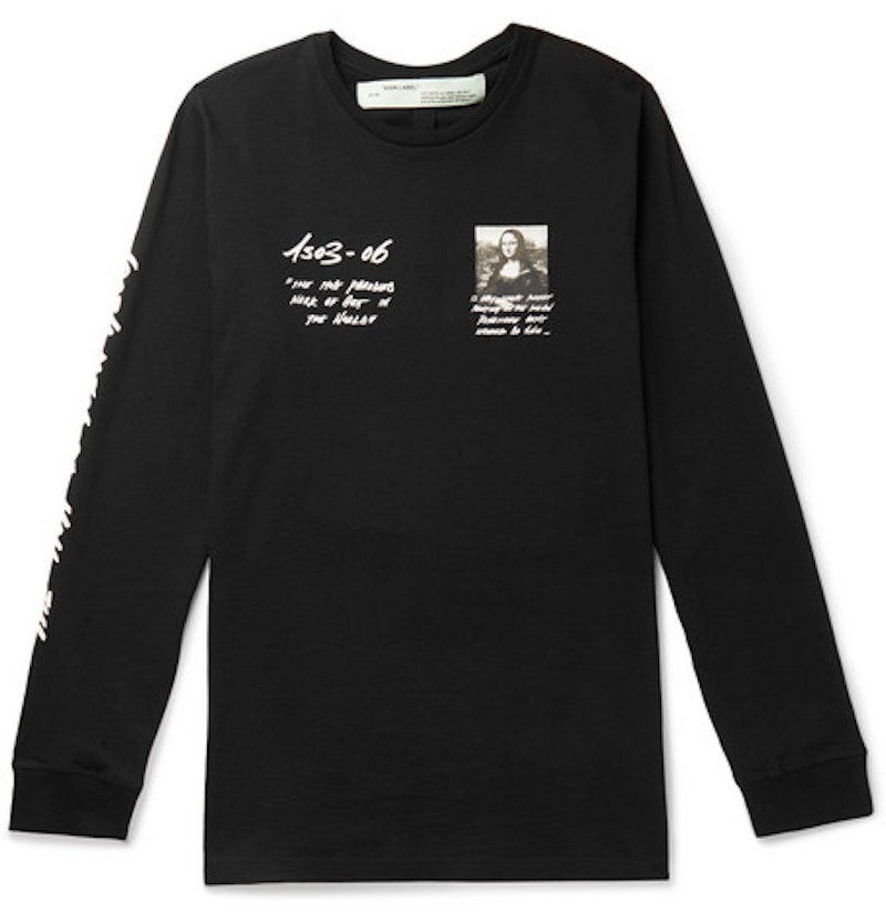 Buy 오프화이트 모나리자 그래픽 긴팔 티셔츠 (블랙/화이트/그레이) 
