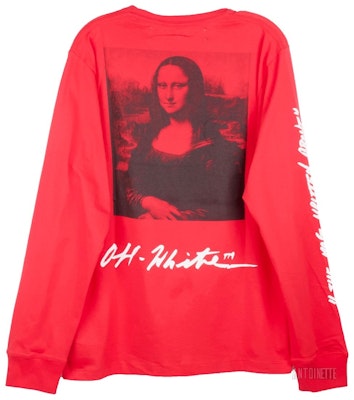 Off-White Camiseta Larga Roja/Negra con Estampado Gráfico Monalisa Order Off-White Camiseta Larga Roja/Negra con Estampado Gráfico Monalisa