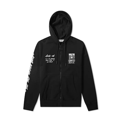 Off-White Monalisa Graphic Print Zip Hoodie Black/White