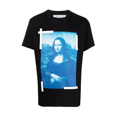 OFF-WHITE Monalisa Graphic T-Shirt Black Short Sleeve Tee OMAA027C99JER0061045