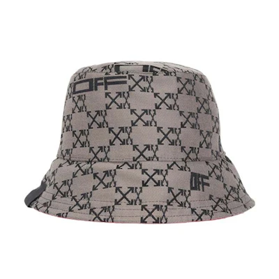 OFF-WHITE Monogram Reversible Bucket Hat Brown/Fuchsia