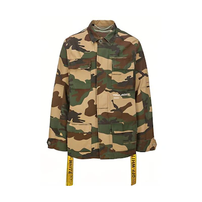 OFF-WHITE Multi-Pocket Yellow Strap Camo Utility Jacket OMEL003E180260109901