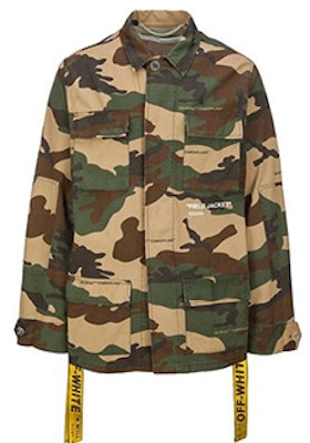 オフホワイト マルチポケット イエローストラップ カモ ユーティリティジャケット OMEL003E180260109901 Order オフホワイト マルチポケット イエローストラップ カモ ユーティリティジャケット OMEL003E180260109901