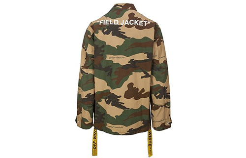Lookbook オフホワイト マルチポケット イエローストラップ カモ ユーティリティジャケット OMEL003E180260109901