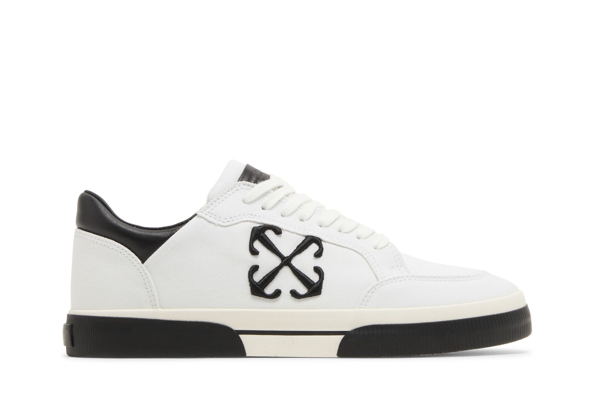Buy Off-White New Low Vulcanized 'White Black' OMIA293S24FAB0010110