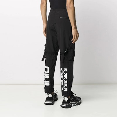 Off-White Nylon Cargo Pants Black/White Shop Off-White Nylon Cargo Pants Black/White