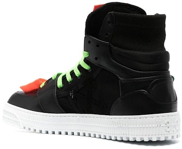 OFF-WHITE Off-Court 皮革 高筒繫帶 時尚板鞋 黑色 Shop OFF-WHITE Off-Court 皮革 高筒繫帶 時尚板鞋 黑色