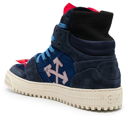 OFF-WHITE Off-Court 皮革 高幫綁帶 時尚板鞋 藍色 Shop OFF-WHITE Off-Court 皮革 高幫綁帶 時尚板鞋 藍色