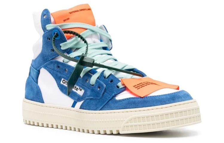 Lookbook OFF-WHITE 皮革 系带 時尚板鞋 白藍色
