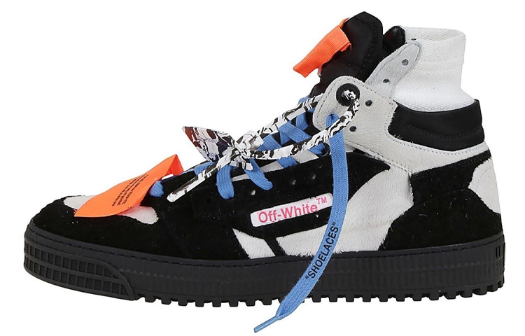 Buy OFF-WHITE Off-Court 麂皮 高筒繫帶舒適 時尚板鞋 男款 黑白
